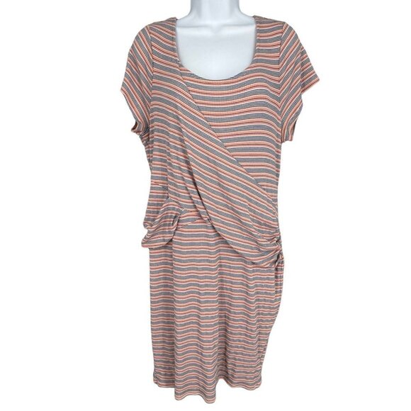 Torrid Multicolored Striped Ribbed Knit Scoop Neck Body-con Dress Size 2X - Picture 1 of 10